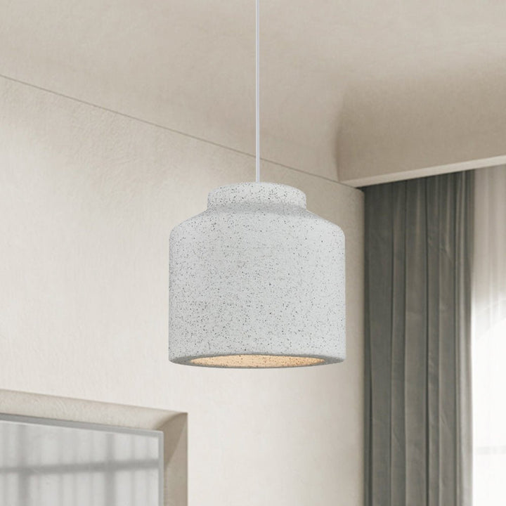 Luz de techo colgante para dormitorio, diseño nórdico-japonés. Forma campana cilíndrica y regulable.