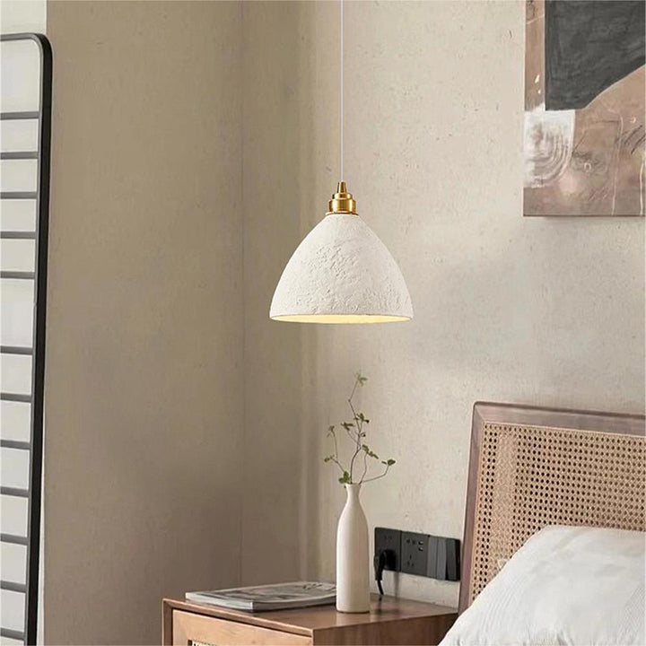 Iluminación colgante de cerámica regulable, diseño nórdico contemporáneo para cocina, crea ambiente.
