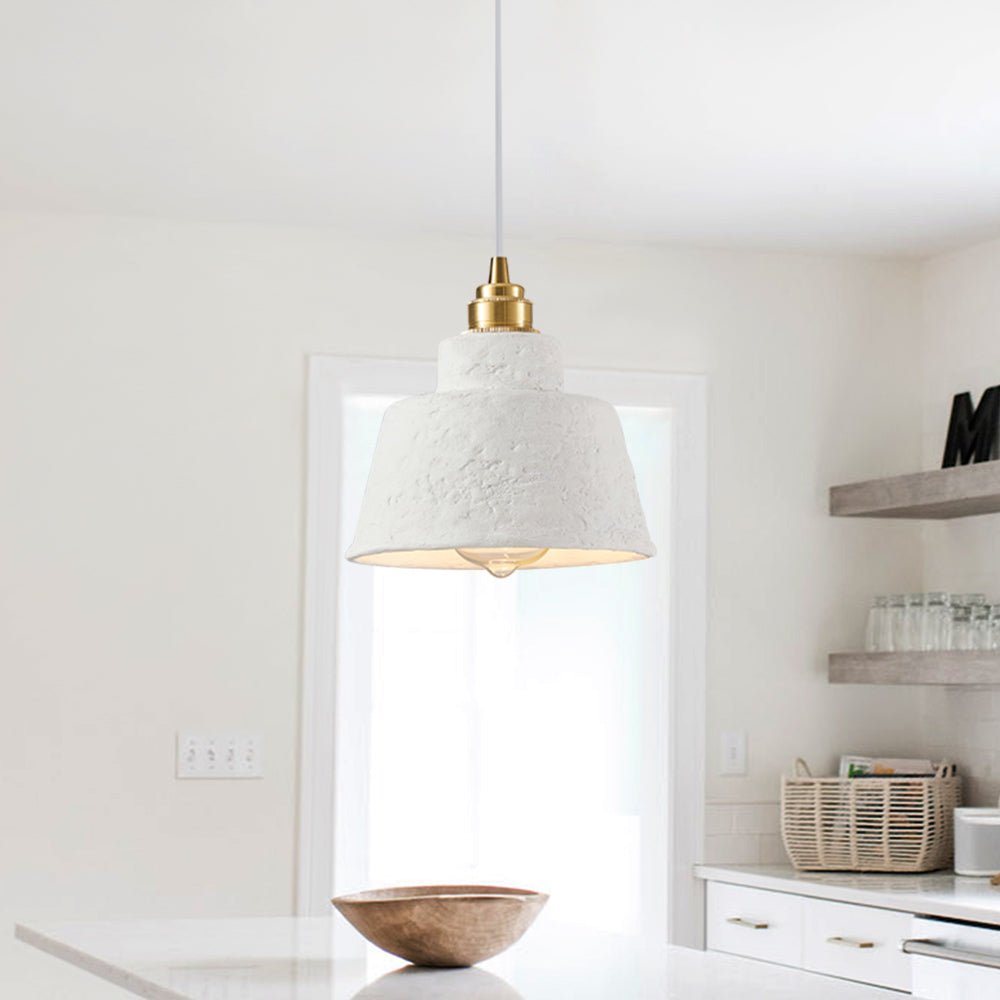 Lámpara de noche colgante, cerámica estilo wabi sabi, perfecta para dormitorio, luz suave y cálida.
