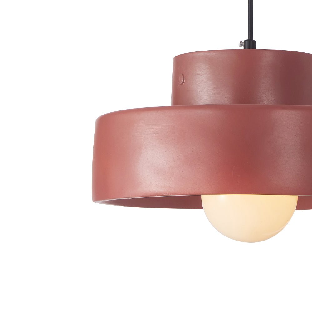 Lámpara colgante de resina cilíndrica estilo wabi sabi, decoración moderna para el hogar.