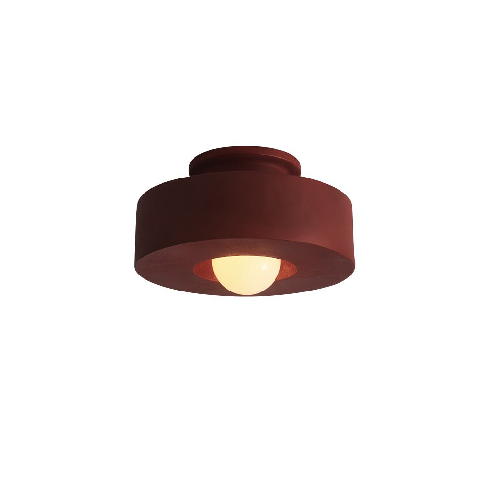 Lámpara de techo moderna cilíndrica. Resina estilo wabi sabi, ideal para diseño minimalista.