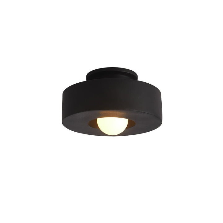 Lámpara de techo de resina, diseño cilíndrico y wabi sabi. Acentúa tu decoración minimalista.