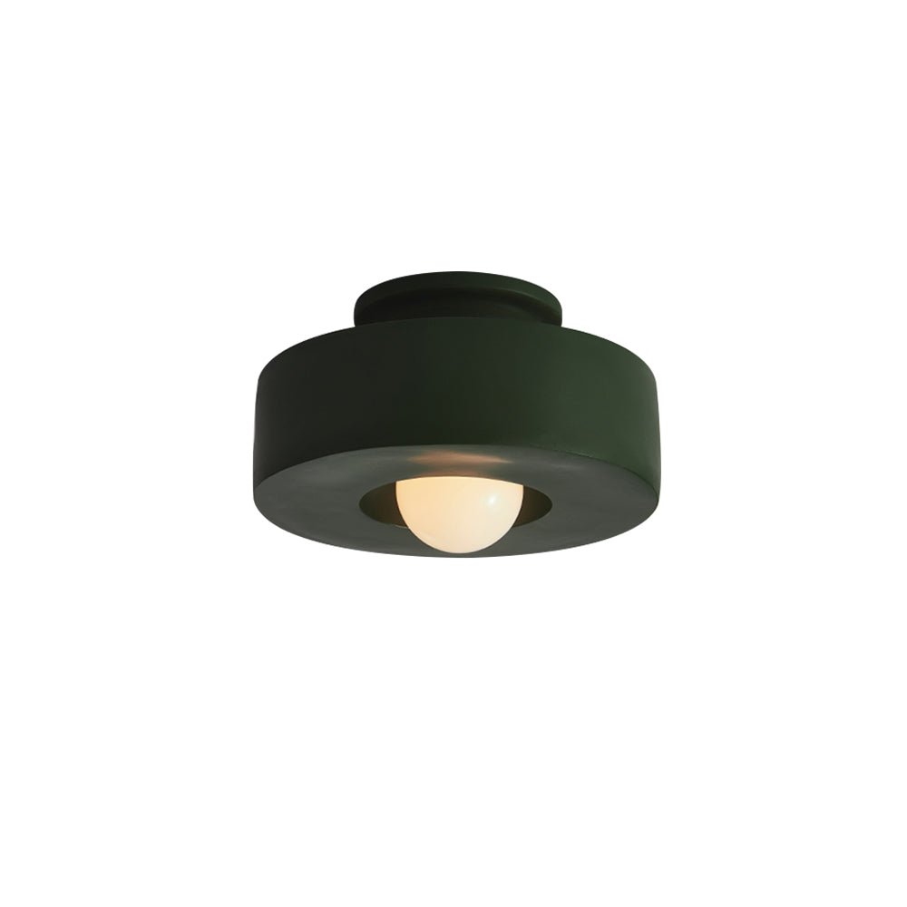 Iluminación de techo wabi sabi. Lámpara cilíndrica de resina, crea un ambiente único.