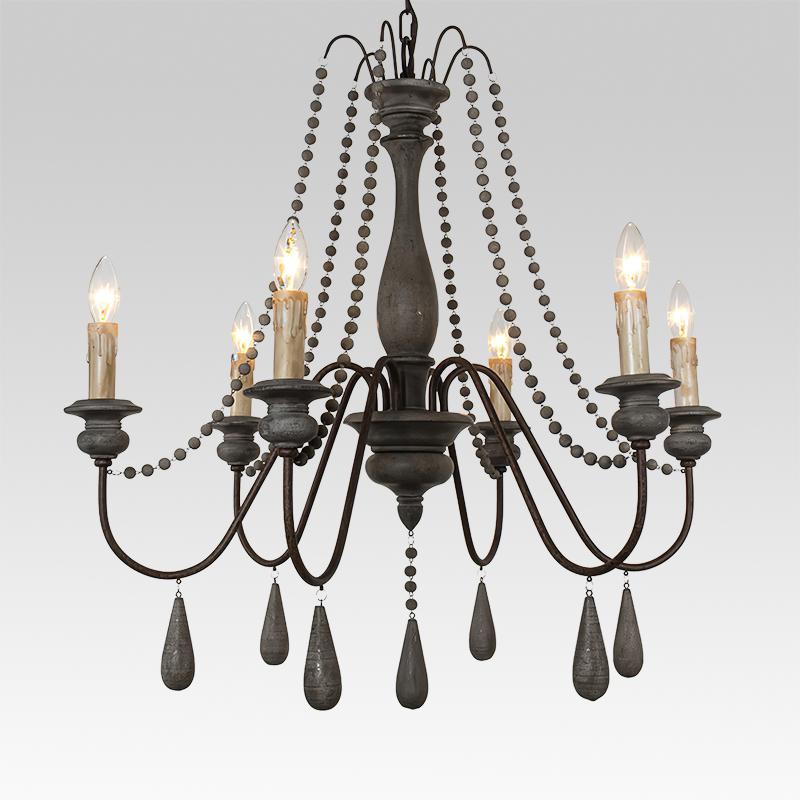 Decoración de hogar: Candelabro de velas de madera vintage en tonos gris y blanco.