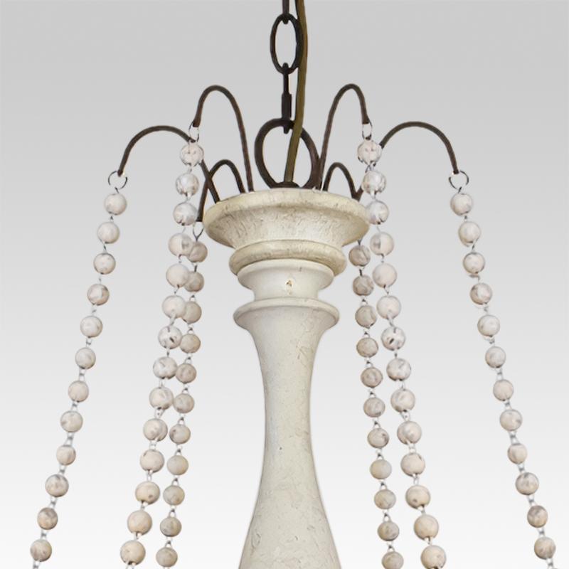 Candelabro de techo rústico de madera gris y blanco para velas, un toque vintage en tu hogar.