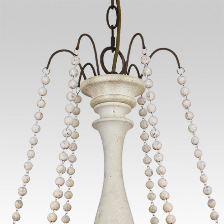 Candelabro de techo rústico de madera gris y blanco para velas, un toque vintage en tu hogar.