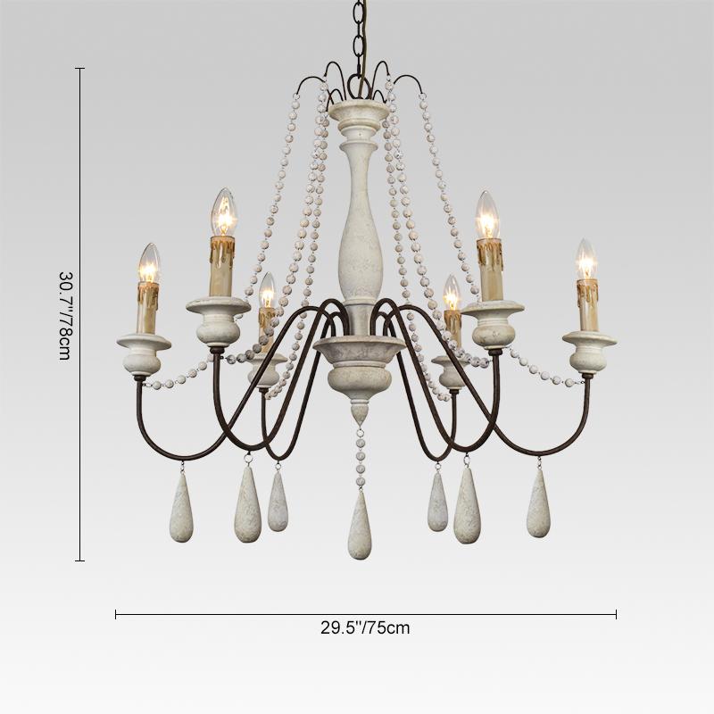 Gran candelabro de madera vintage para velas, decoración esencial para un hogar con estilo rústico.