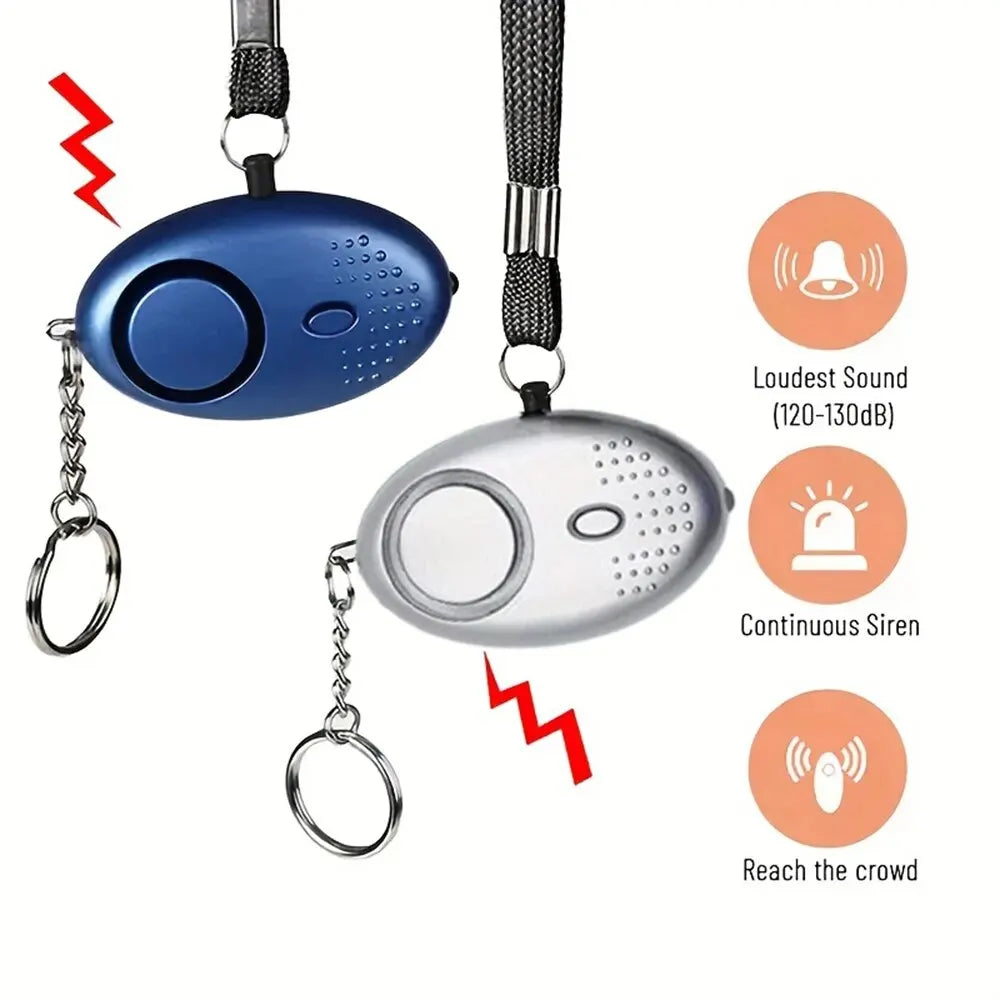 Alarma de emergencia compacta con luz LED brillante. Herramienta de autodefensa para seguridad diaria.