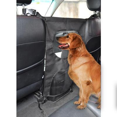 Instala fácilmente barrera de seguridad canina ajustable para coches. Protege a tu perro y evita distracciones al conducir.