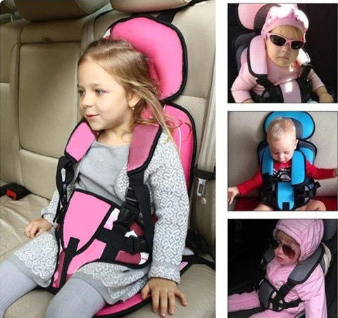 Asiento infantil plegable para coche, seguridad y facilidad de uso para niños y padres.