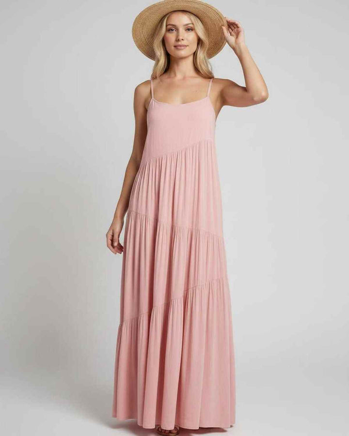 Vestido maxi casual de mujer, estilo bohemio, perfecto para vacaciones.