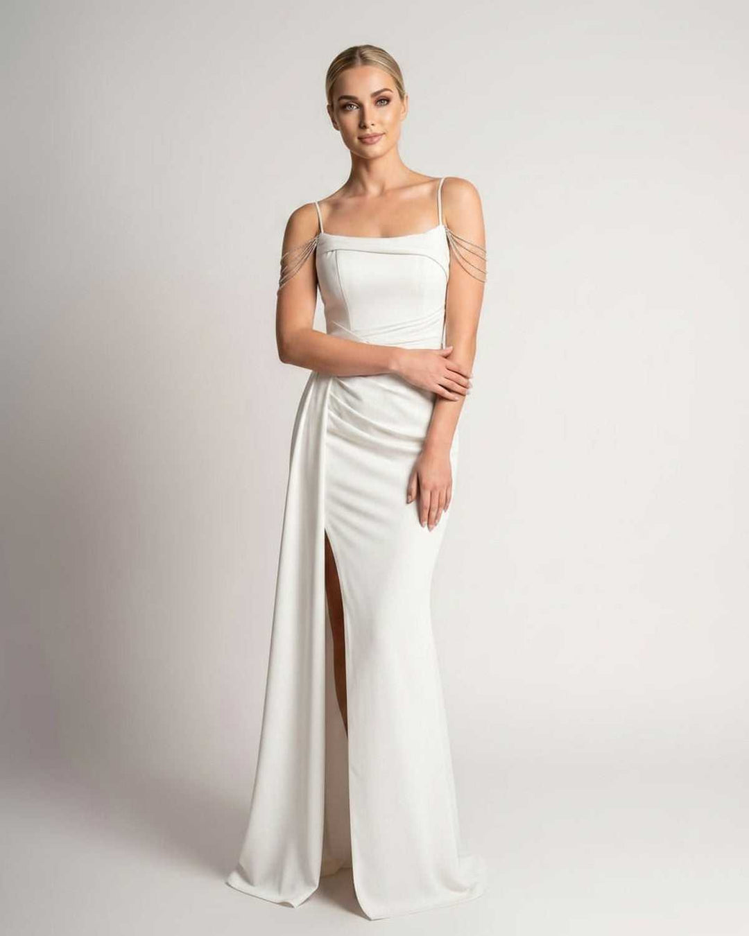 Vestido de fiesta formal para primavera verano, silueta sirena.