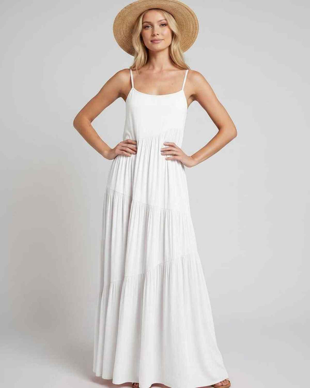 Vestido maxi de estilo bohemio, sin mangas, perfecto para el calor.