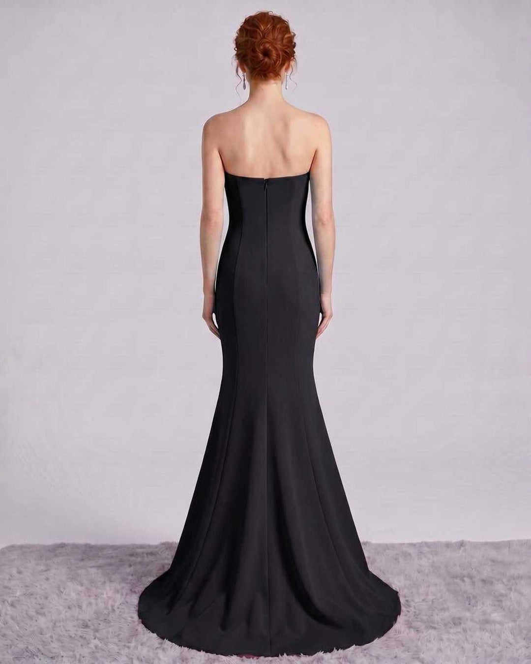 Vestido de noche femenino, corte sirena, sin mangas, para una elegancia formal.