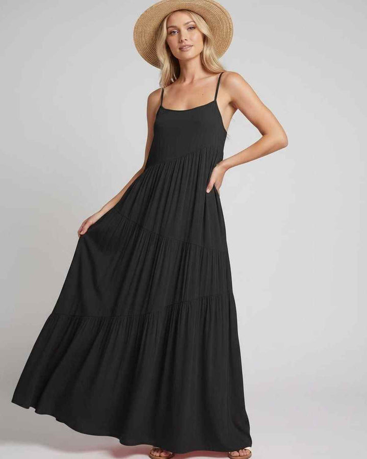 Vestido maxi estilo bohemio para mujer, ideal para la playa.