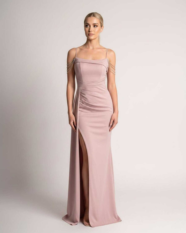 Vestido deslumbrante para bodas, largo, tirantes finos, primavera verano.