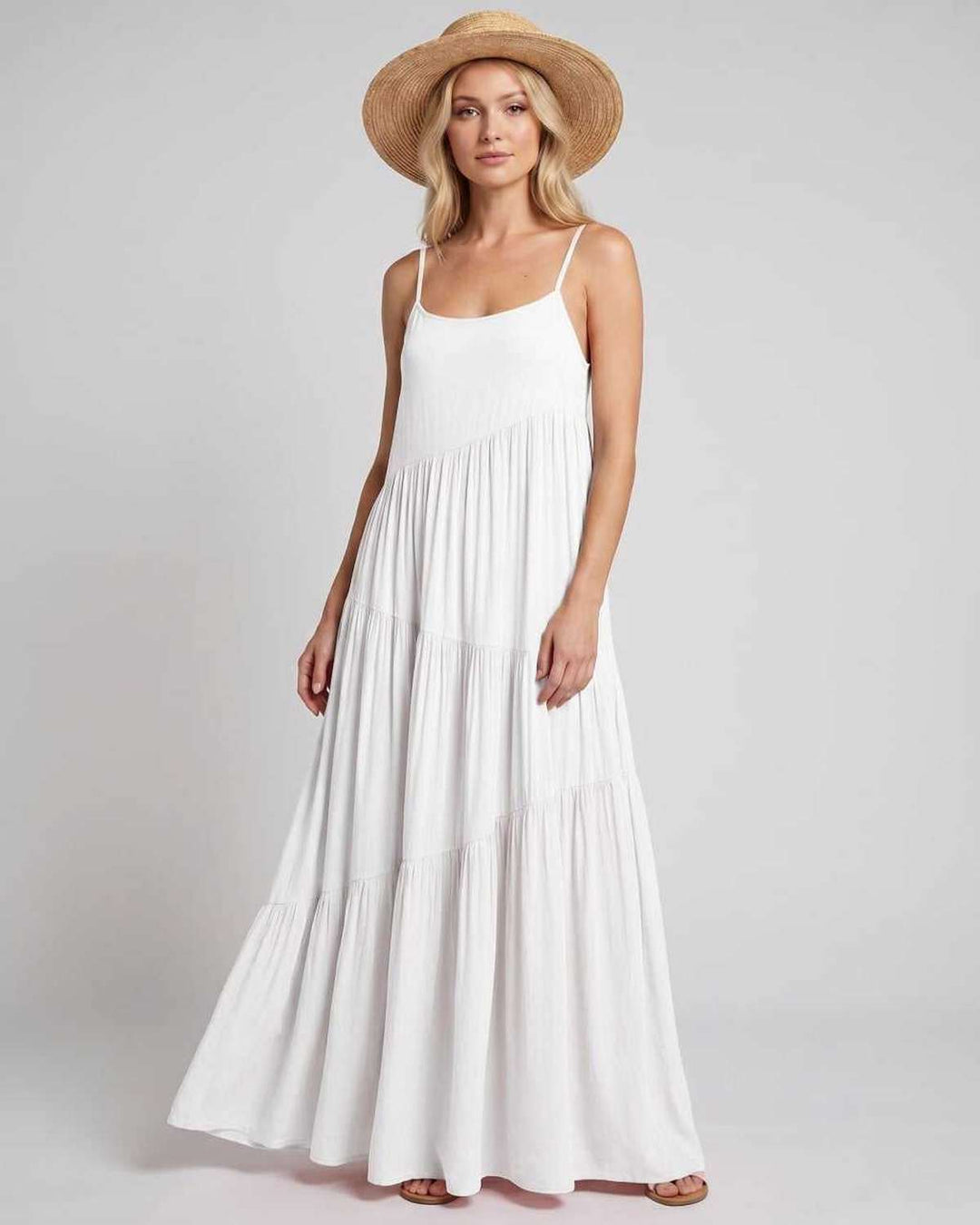 Vestido maxi elegante para cócteles y eventos de verano.