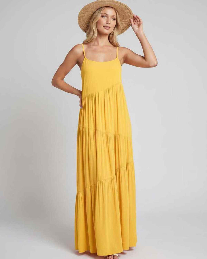 Vestido maxi sin mangas para mujer, versátil y fresco.