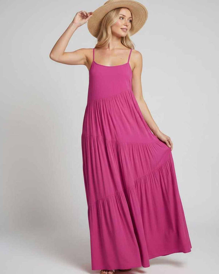 Vestido maxi de playa, sin mangas, ideal para el sol.