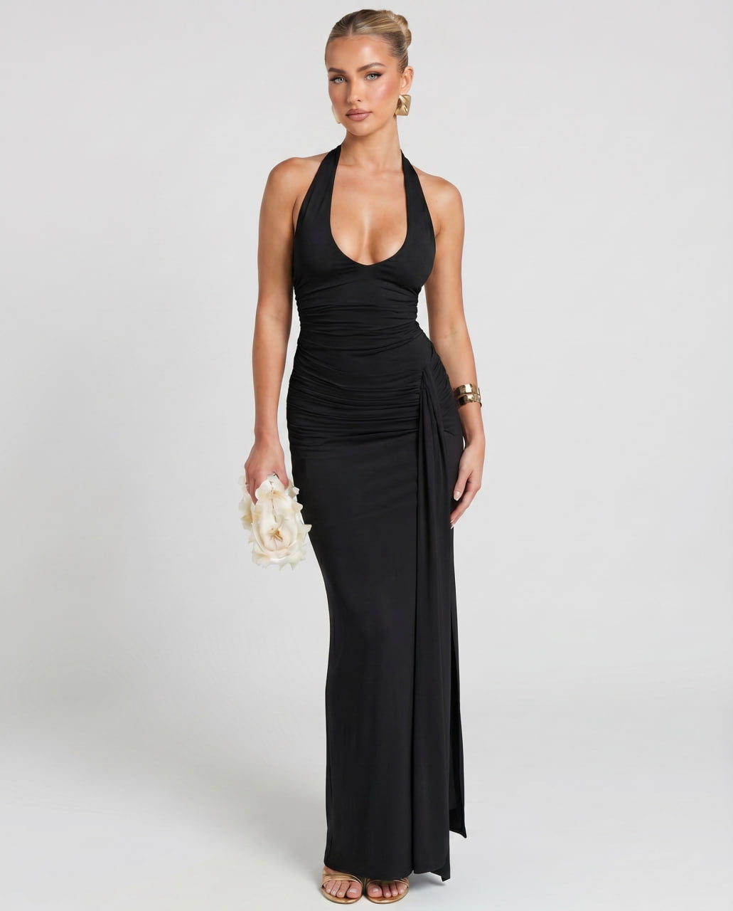 Vestido de verano Solvienne sin mangas, fruncido, con espalda abierta para mujer.