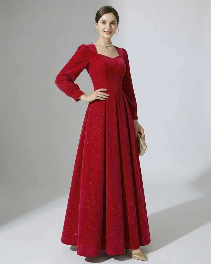 Vestido de noche blanco para mujer, elegante y formal, con manga abullonada, ideal para fiestas y cócteles.