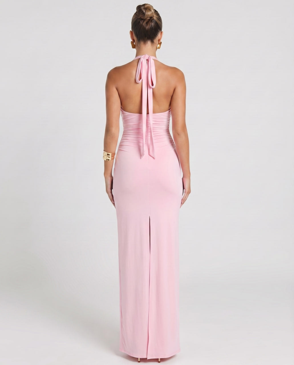 Vestido de verano para mujer, maxi, sin mangas, fruncido, perfecto para vacaciones.