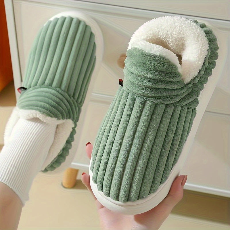 Zapatillas cómodas para mujer, felpa suave y cálida con suela antideslizante.