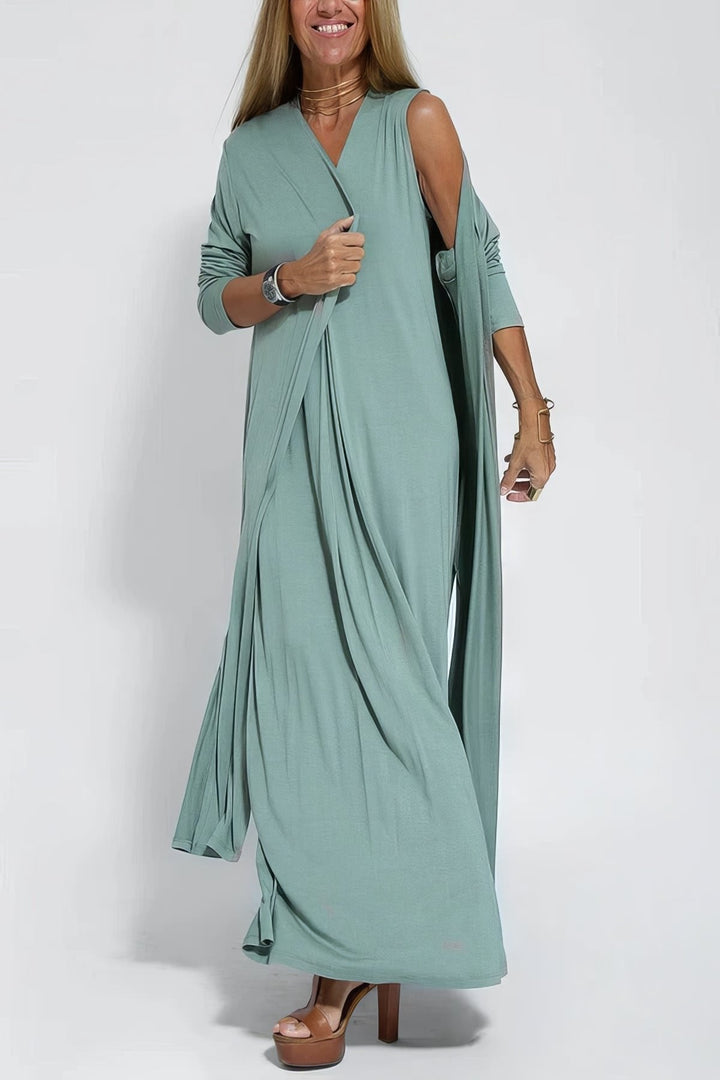Vestido de playa sin mangas talla grande, maxi estilo con escote V, perfecto para un look relajado.
