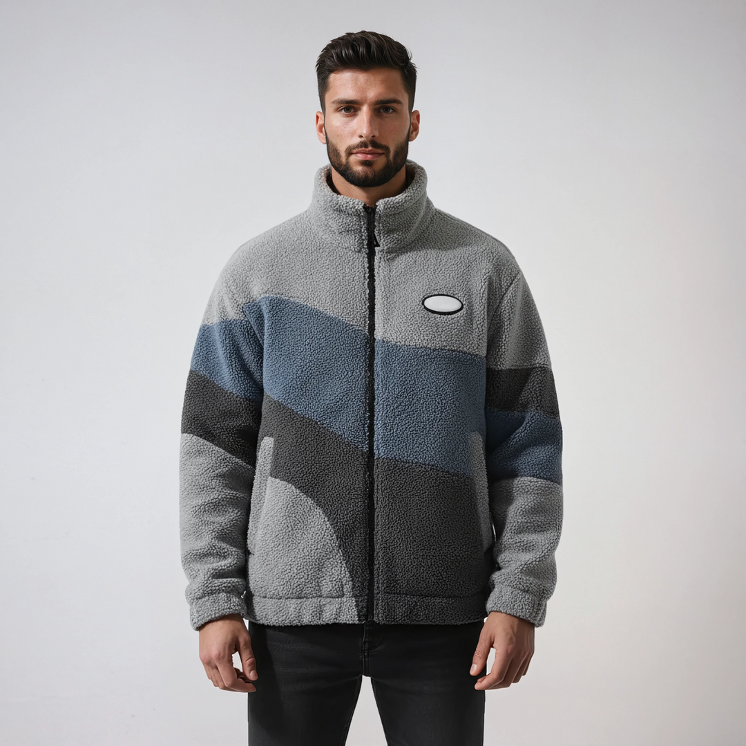 Chaqueta vintage de forro polar cálido para hombre, ideal para invierno y otoño. Estilo retro casual.