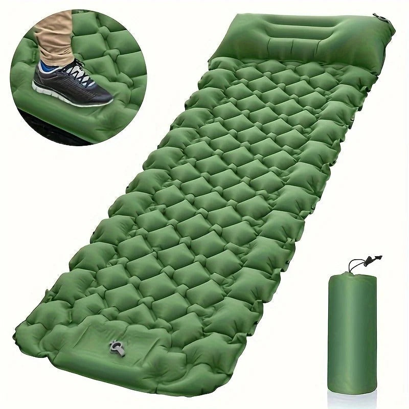 Colchón inflable ultraligero para camping y senderismo, fácil de transportar en tus aventuras al aire libre.