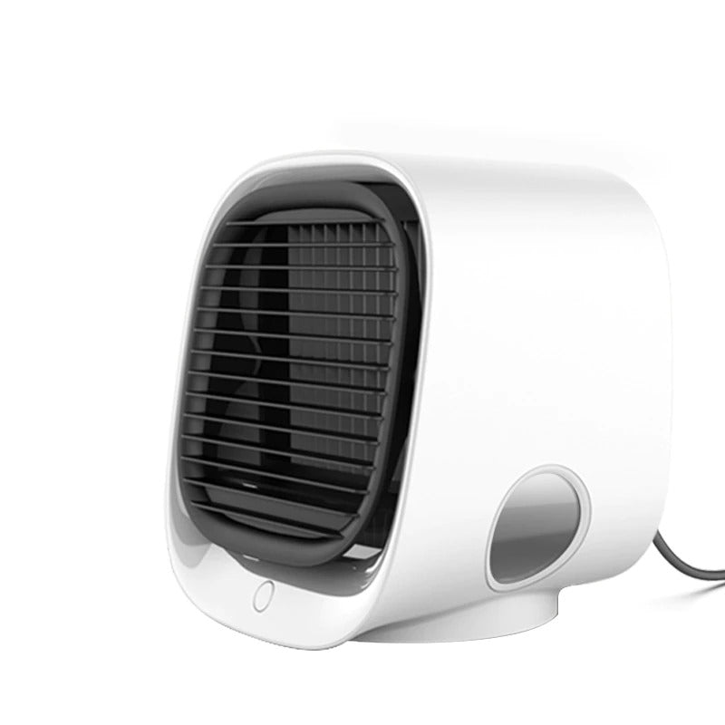 Mini aire acondicionado portátil USB para coche, oficina o escritorio, proporciona aire fresco y silencioso en verano.
