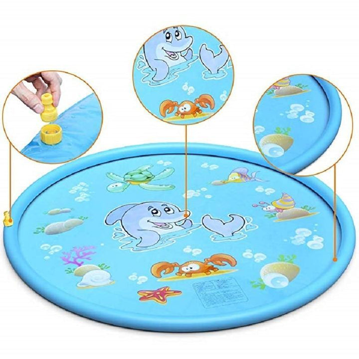 Fuente de agua para jardín con chorros, ideal como piscina infantil y juguete de verano para niños y niñas.