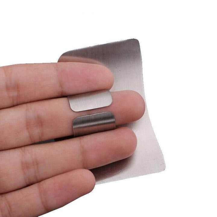 Herramienta para chef: protector de dedos de acero inoxidable para picar y rebanar con seguridad.