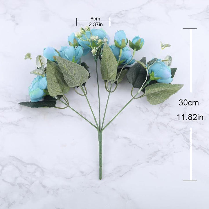 Flores artificiales de peonías de seda sin mantenimiento, decoración duradera para interiores.