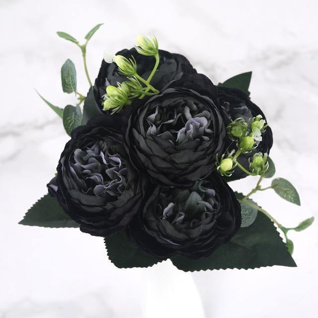 9 peonías artificiales de seda de 30 cm, ideales para añadir un toque de elegancia floral.
