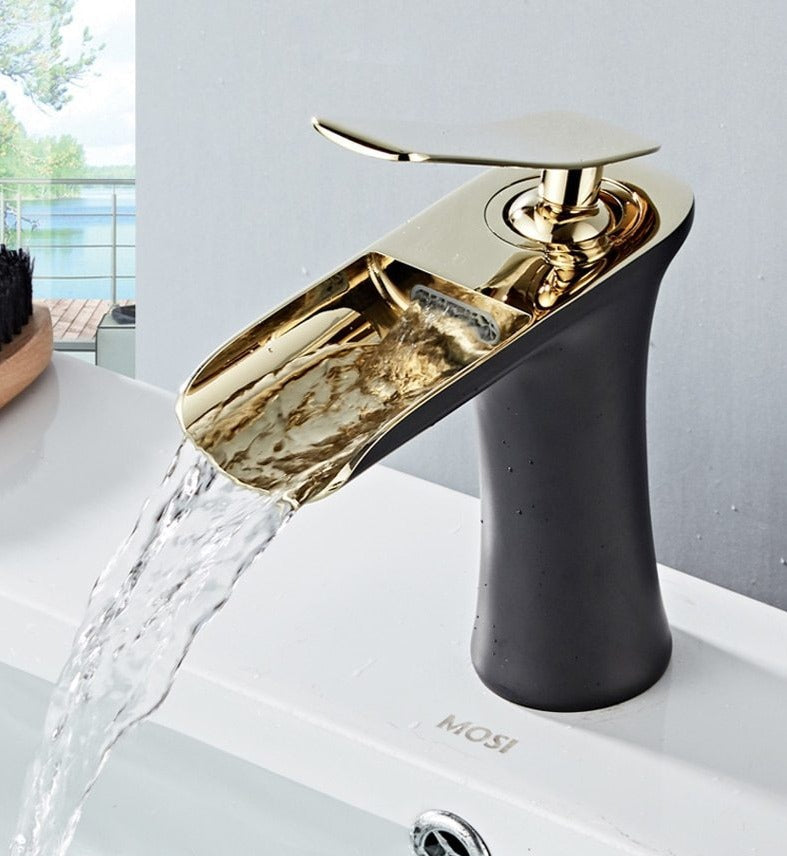 Grifo monomando de baño estilo cascada, acabado de lujo, decoración moderna de hogar.