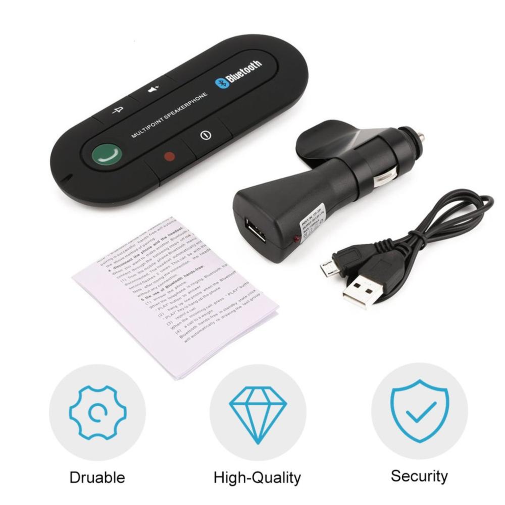 Altavoz manos libres Bluetooth para coche, mejora la seguridad en la comunicación al conducir. Fácil de usar.