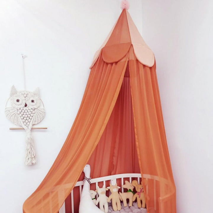 Dosel de cuna infantil de circo, hecho de chiffon suave. Ideal para decoración de habitación de niños.