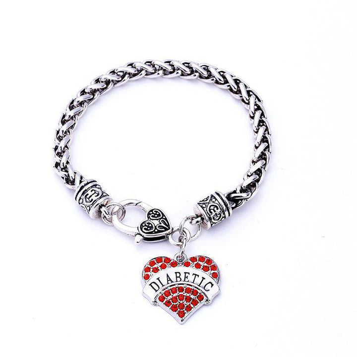 Elegante pulsera de alerta médica para mujer con cristales. Identificación esencial para diabetes, protección y seguridad.
