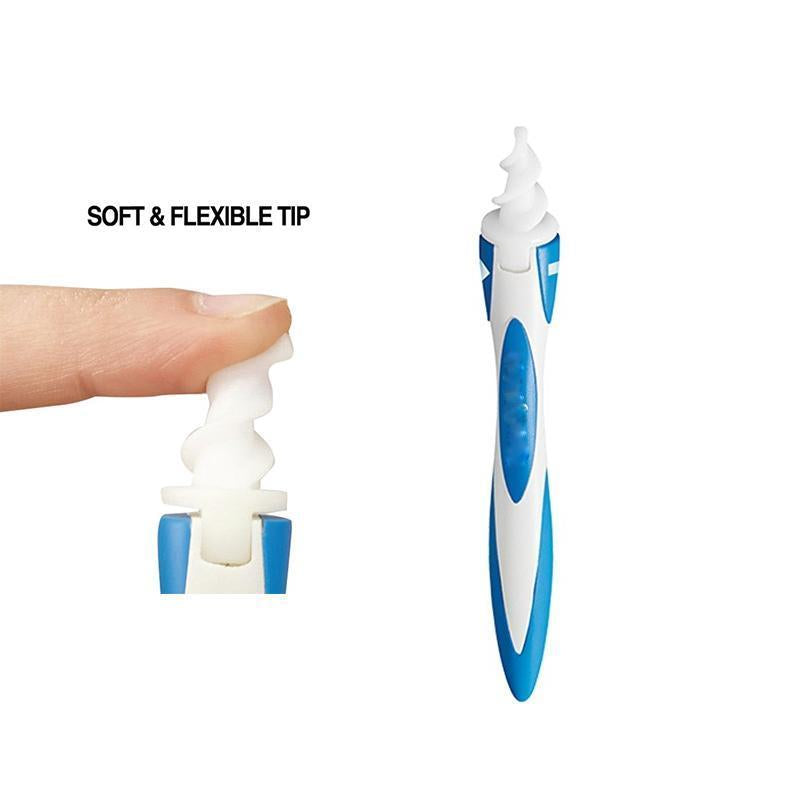 Removedor de cera de oído espiral suave y seguro, ideal para higiene auditiva. Cuidado personal.