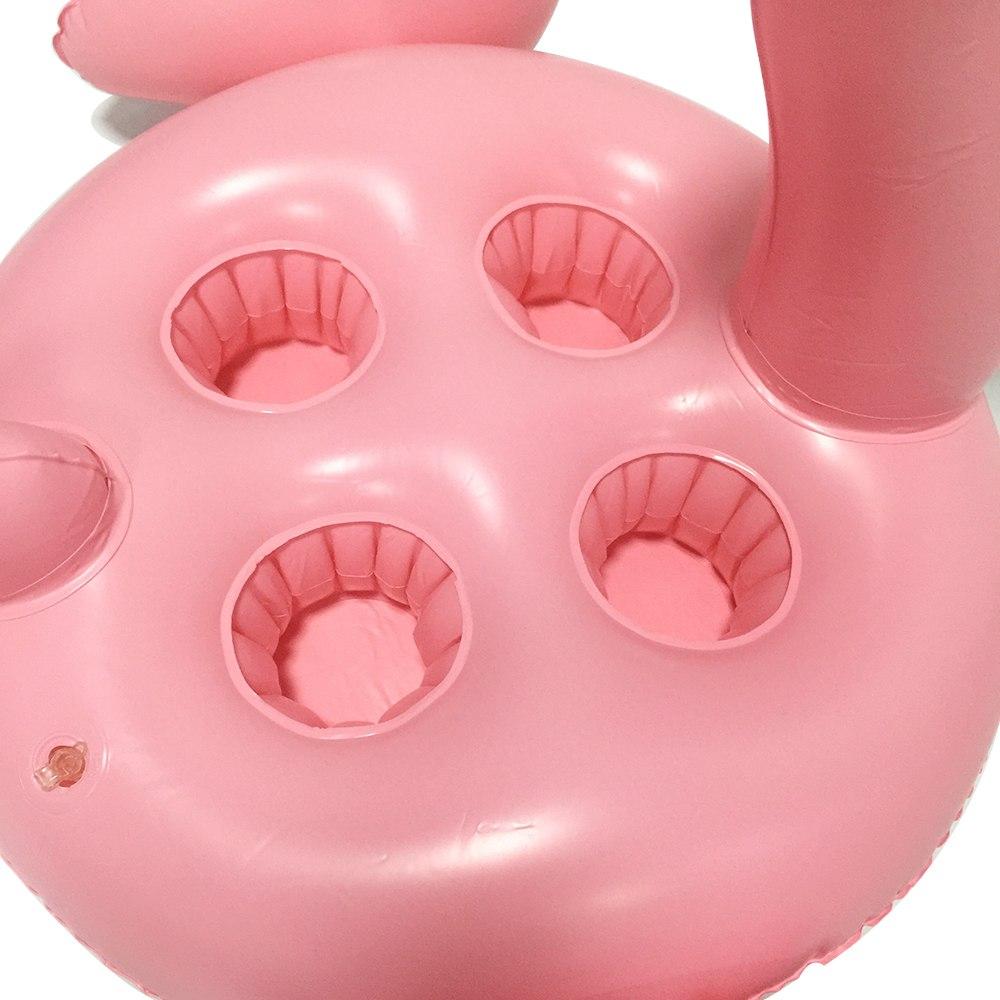 Flotador portavasos flamenco individual, ideal para mantener una bebida segura en cualquier piscina.