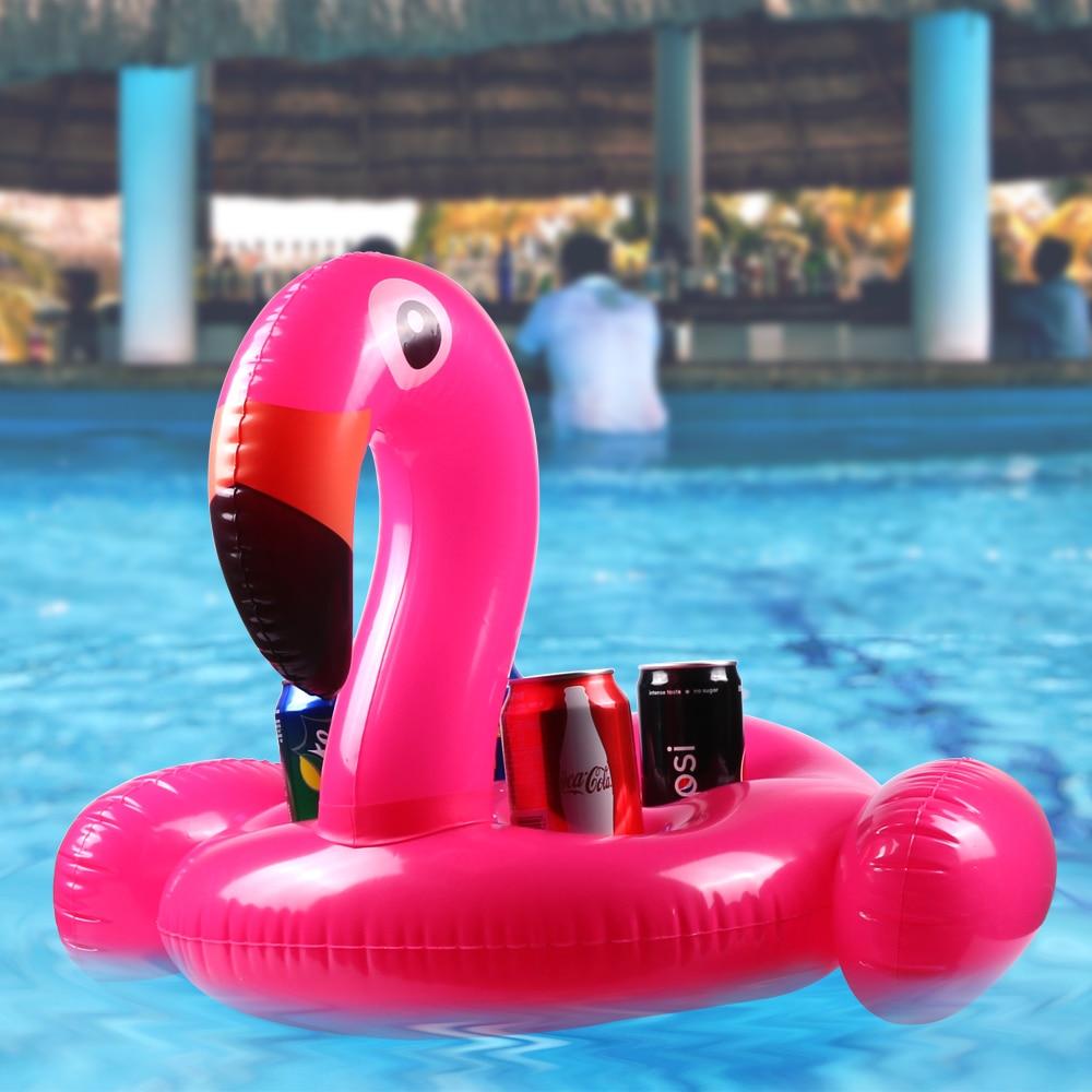 Accesorio de fiesta para piscina: portavasos flotante flamenco para bebidas divertidas y accesibles.