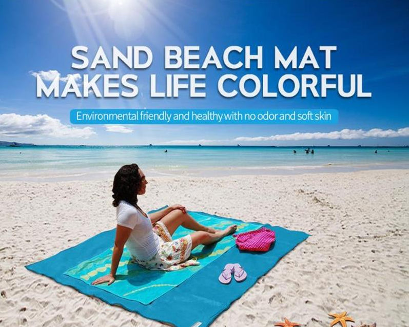 Toalla de playa antiarena XXL para camping, viajes y picnic. Disfruta un verano sin arena familiar.