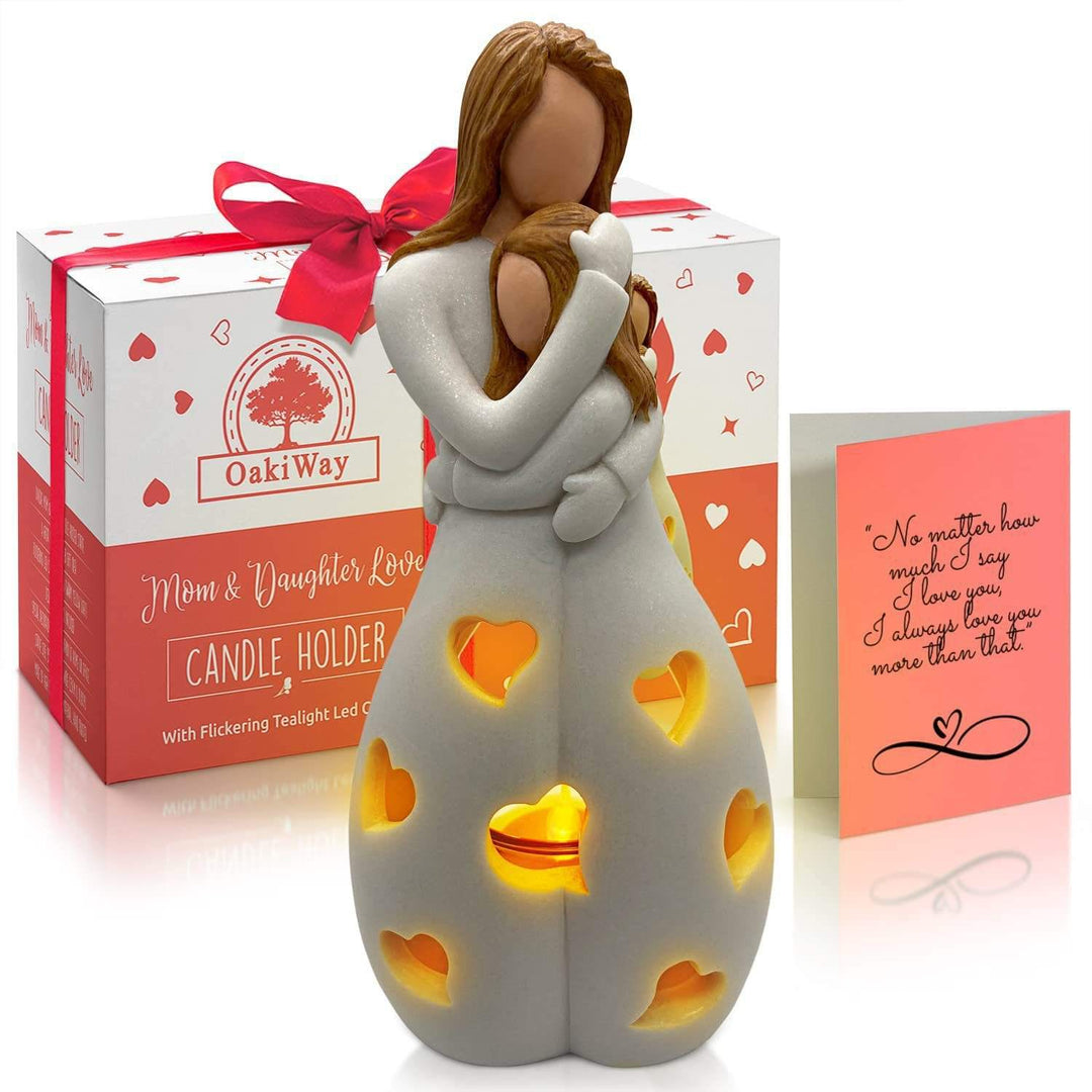 Regalo Día de la Madre: lámpara de noche corazón con luz suave, celebrando el amor entre madre e hijo.