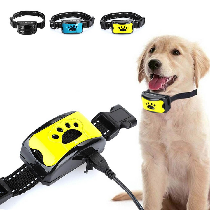 Collar antiladridos suave para perro con vibración y sonido. Entrenamiento automático y seguro para mascotas.
