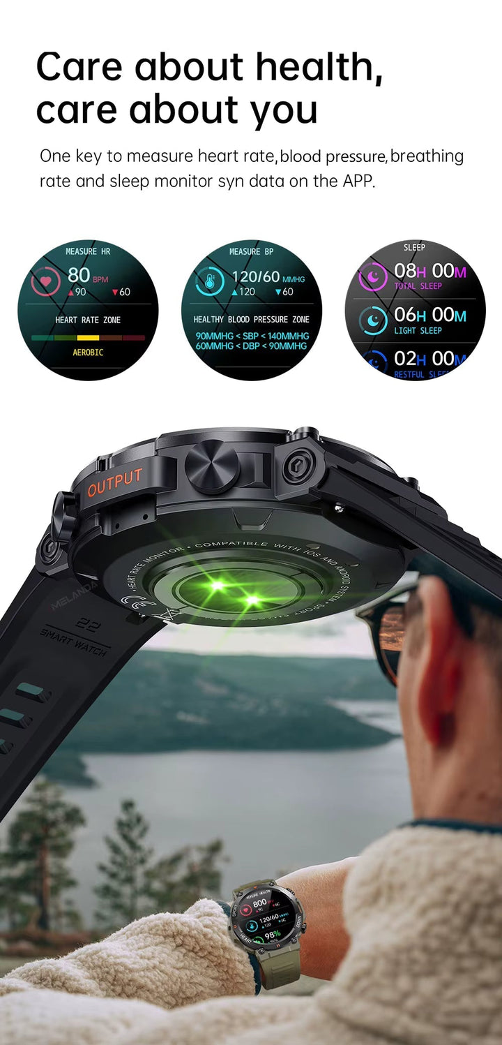 Smartwatch para hombre FortisX y su cargador, símbolo de larga batería y tecnología avanzada.