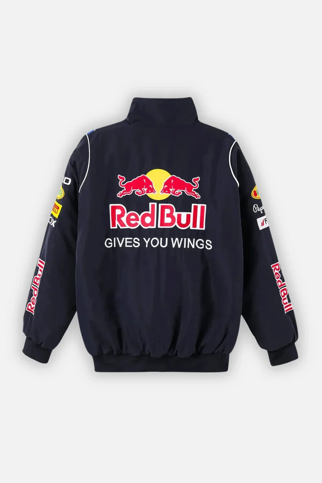 Chaqueta retro de carreras unisex, diseño vintage clásico. Perfecta para un look deportivo o casual.