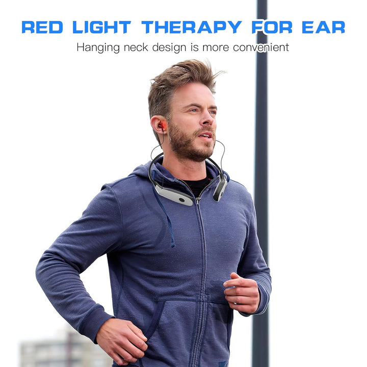 Terapia de luz roja 650nm manos libres para cuello. Dispositivo portátil de bienestar para oídos y nariz.