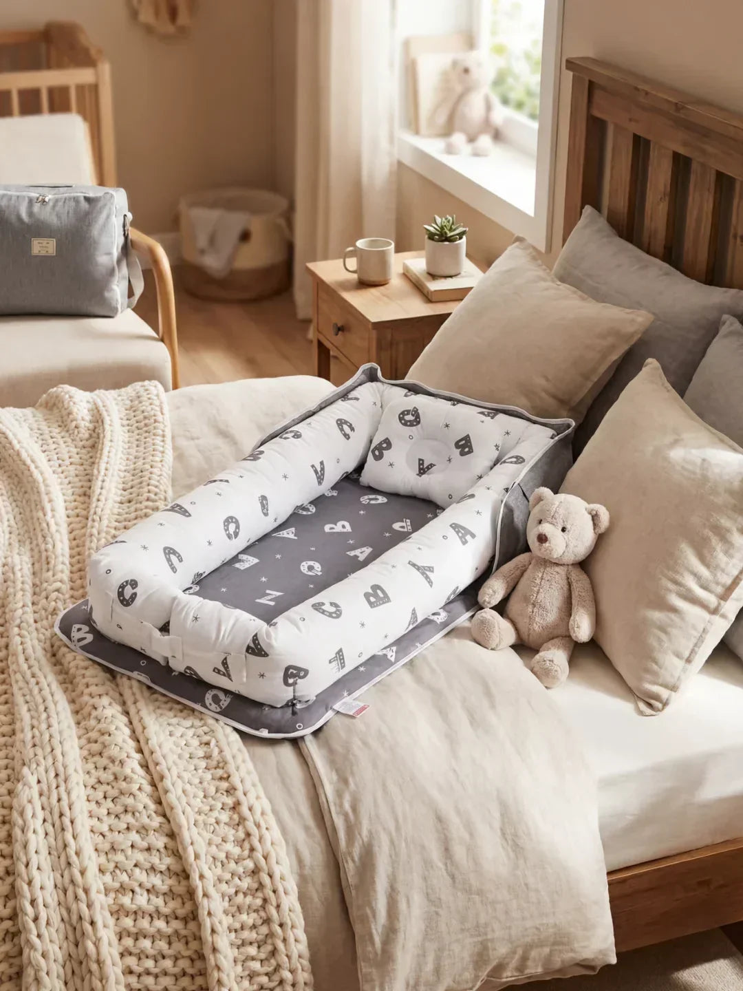 Nido para bebé portátil de algodón, perfecto para viajes y seguridad infantil del niño.