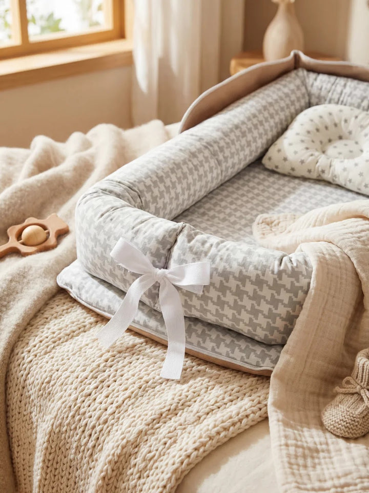 Nido para bebé de diseño ergonómico, cojín de algodón suave y transpirable.